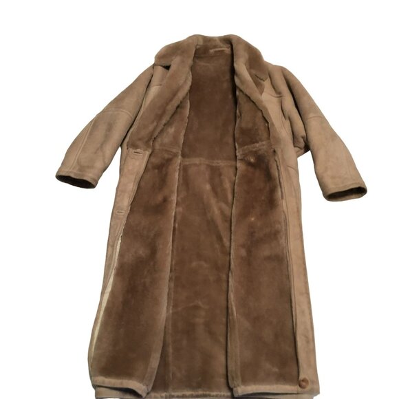 VTG SPRING LAMB COAT SIZE M TAN SAWYER OF CALIFORNIA PURE WOOL LINING WOMENS - Picture 2 of 4